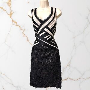 Archival Julian Joyce Mandalay Beaded Dress | Surplice Draping - Size 6